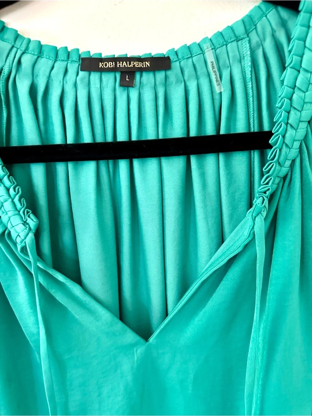 Kobi Halperin kelly Green Braided-Neck Blouse